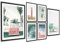 Sommer Poster Set | Wanddeko Wohnzimmer & Schlafzimmer | 6 moderne Wandbilder | Bilder Strand, Meer, Palmen, Surf, Beach, Ocean | 2x 40x50 + 4x A4 | ohne Bilderrahmen