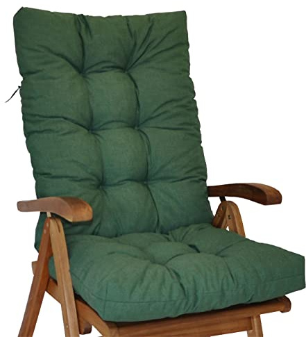 Rattani Polster für Gartenstuhl , Hochlehner Auflage Sylva , Hochlehner Auflage , Gr. 120 x 50 cm , Colore Verde Scuro (dunkelgrün)