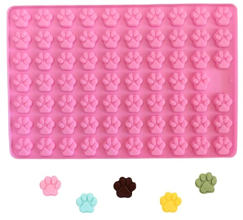 1 Packung Pfoten-Silikonform, 69 Mulden, antihaftbeschichtet, lebensmittelechte Mini-Pfotenform für Schokolade, Süßigkeiten, Gelee, Eiswürfel, Hunde-Leckereien, Cupcake-Backform