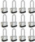 Travate Lot de 12 cadenas à clés identiques, plaqué nickel avec clés identiques, corps de 40 mm de large, anse de 5,1 cm de long pour unité de rangement, abris de jardin, garages, clôtures et serrures