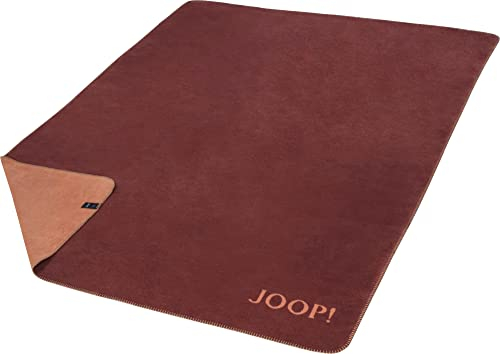 Joop! Wohndecke Uni-Doubleface Baumwollmischung Granat/Kupfer Größe 150x200 cm