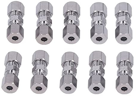 10Pcs Adattatore Raccordo Freno, Connettore Freno Raccordo Tubo Freno in Rame Cromato per Tubo Diametro 4.75mm