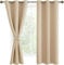 DWCN Vorhänge Blickdicht mit Raffhalter Verdunklungsvorhänge mit Ösen 2 Stücke Thermovorhang Hitzeschutz für Schlafzimmer, WonhzimmerBüro, Biscotti Beige, 183x117cm(HxB)