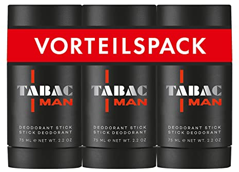 Tabac® Man Vorteilspack | Deodorant Stick mit dem kraftvoll-maskulinen Duft von Tabac Man - hält zuverlässig frisch | 3 x 75ml