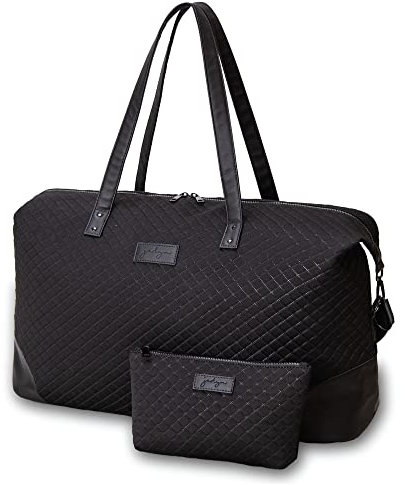 Jadyn Damen Luna Duffel Luggage - Handgepäck, Diamond Black, Einheitsgröße, Softside Seesack mit Akzenten aus veganem Leder