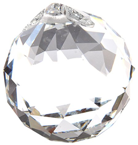 sunn 40MM Geomancia facetada bola colgante de cristal (transparente)