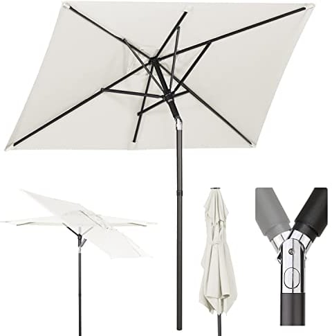 Sekey 180 × 130 cm Sonnenschirm Balkon Sonnenschirm Rechteckig für Balkon, Terrasse & Garten,Windfest Kippbar UPF 50+