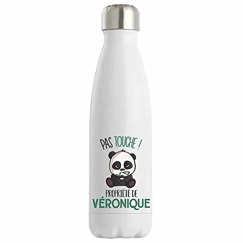 Bouteille Isotherme Véronique Pas Touche Panda | Idée Gourde Cadeau Travail Métier Humour Collègue Homme Anniversaire Noël
