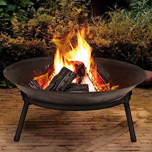 Rammento Bulk Pack of 100 - Extra Large 50cm Cast Iron Fire Pit with Stand, Outdoor Garden Heater, Superb Heat Conductor, Perfect for Patio, Decking & Camping
