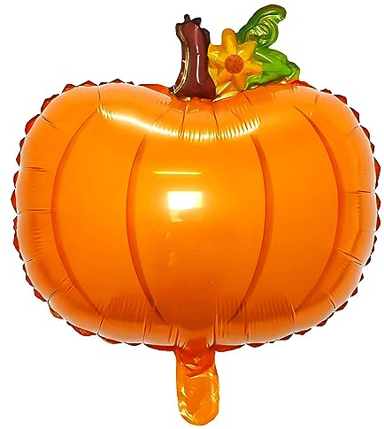 Folienballon Herbst Dekoration, Großer Kürbis Ballon, ca. 56 * 48 cm, Perfekt für Halloween, Erntedankfest, Herbstpartys, Kindergeburtstage, Herbstliche Events und Feiern, Einfach aufzublasen