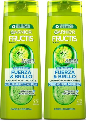 Garnier Champú Fortificante, Negro, 380 ml (Paquete de 2)