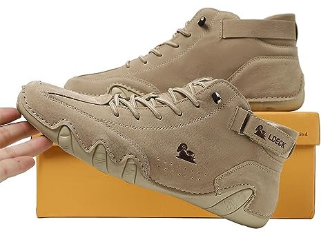 Eteslot for Wiecel Barfußschuhe Leder - Lederstiefel Herren - for Ldeck Barfussschuh - Wildleder Schuhe Herren - Leder Boots Herren Mode Glamour Barfußschuhe - Lässige Outdoor-Sneaker Zum Wandern