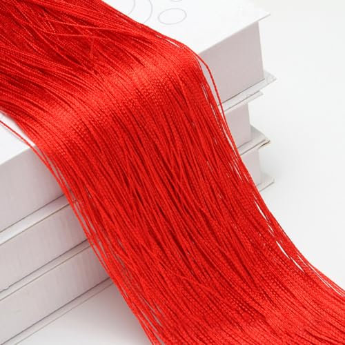 Wambere 2 Stück 1m × 2m Fadenvorhang Linienvorhang Türvorhang Hintergrundvorhang Seilvorhang Schnur Vorhang Gardine Curtain für Fensterdekoration Raumteiler Dekoration Feiertagsdekoration,Rot