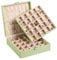 Frebeauty Ohrring-Organizer, klassische Schmuckschatulle, 50 Fächer, doppellagig, Schmuck-Aufbewahrungsbox mit 6 Halskettenhaken und Armbandtasche (Avocado-Grün)