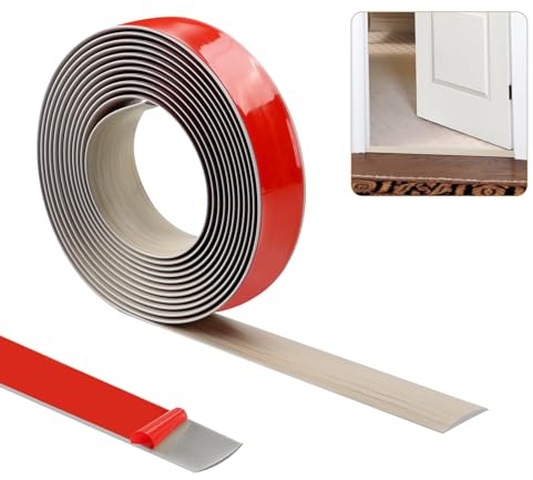 500cm×4cm Übergangsleiste Selbstklebend,Vinylboden Bodenbelag Türleiste Selbstklebend,Türschwellen Leiste,Flacher Laminatprofil-Bodenbelag-Randstreifen(Graue)