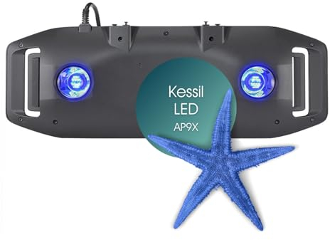 Kessil AP9X LED Aquarium-Beleuchtung I Flächenleuchte für Salzwasseraquarien 185W I Korallenbeleuchtung mit Touch- & Wi-Fi-Steuerung I Meerwasseraquarium-Lampe mit Abluftvorrichtungen