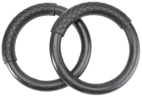 Turnringe 1 Paar Gymnastikringe, professionelle Ringe for Bauchtraining, Workout, Fitness, Schwarz