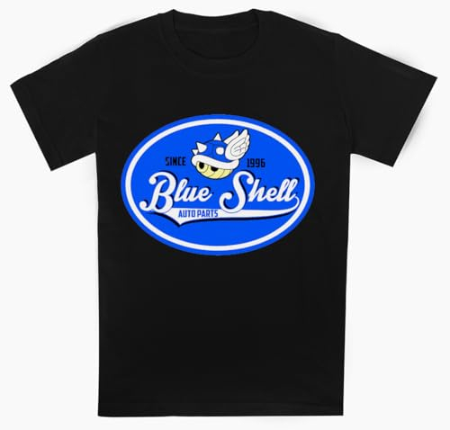 Générique Blue Shell Auto Parts T-Shirt Noir Enfant Manches Courtes Régulier