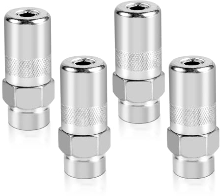 NQEUEPN 4st Fettpresse Kupplung, Hochdruckstahl Fettpresse Anschluss 0,32cm NPT-Gewinde Fettpresse Düsenspitze Passend für Standard 0,32cm NPT-Fettschläuche