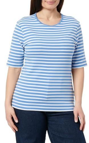 Gant Damen Slim Striped 1X1 Ribbed SS T-Shirt 4203493, Sailor Blue,XXL