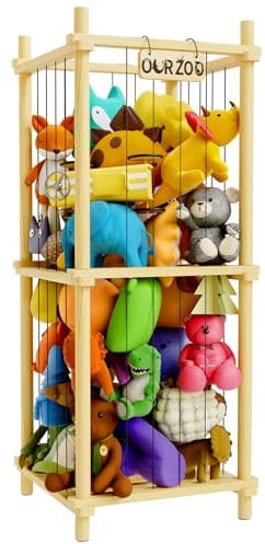 DUHARS Kuscheltier Aufbewahrung Kinderzimmer, 104*43CM Holz Kinder Spielzeug Regal für Kuscheltiere, Stofftiere, Plüschtier, Kinderregal Stofftier Aufbewahrung, Groß Plüschtiere Organizer Kinderzimmer