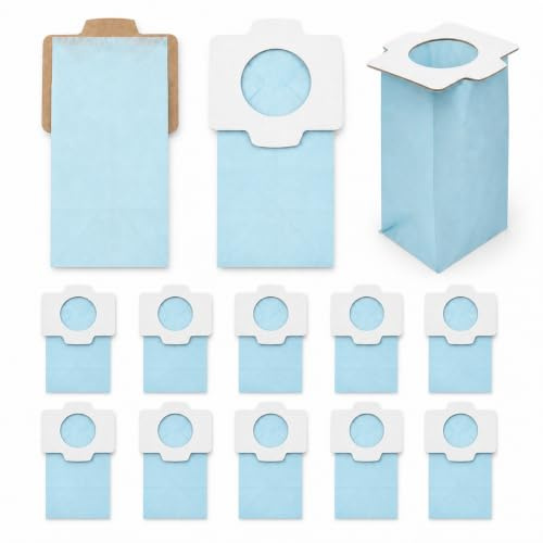 VZU Lot de 10 sacs d'aspirateur pour aspirateur Makita CL102D, CL104D, CL107D, CL182D, filtre en papier antibactérien pour aspirateur sans fil Makita, bleu