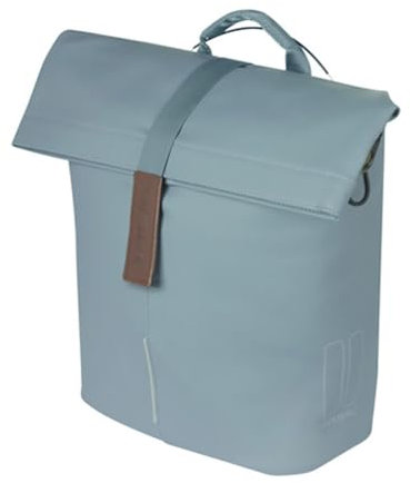 Basil City Fahrradshopper MIK - 14-16L, Graphite Blau, Wasserabweisend, Inkl. MIK Studs-System, Ideal für Stadt und Einkäufe