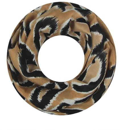 Majea Damen Loop Schal Schlauchschal Halstuch (880025) (camel 9)