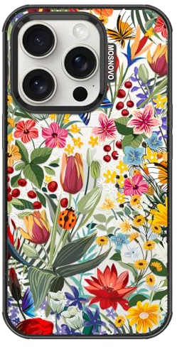 MOSNOVO Coque Magnétique pour iPhone 15 Pro, Protection Militaire 10ft, Compatible avec MagSafe, Coque Antichoc pour iPhone 15 Pro - dans Le Jardin