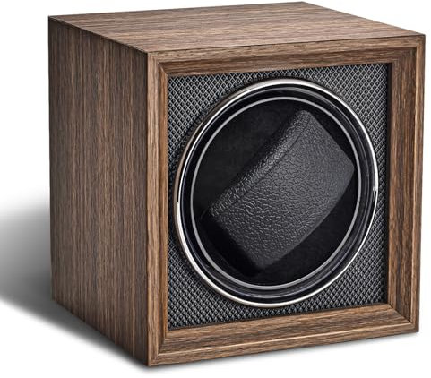 TOPWAY Single Automatic Watch Winder: Automatic Watch Rocker Box Bidirection Rotation for Women and Men Mechanical Watch