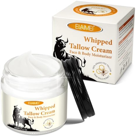 P-Beauty Rindertalg & Honig Hautcreme für Gesicht & Körper - Whipped Tallow Cream - natürliche Hautpflege, trockene & empfindliche Haut, zieht schnell ein - Feuchtigkeitscreme & Anti Aging (1x60g)