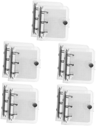 STOBOK 10 Sätze Mini-ordner Scheckbuch Mini-budgetordner Wieder Auffüllbar Nachfüllbares Notizbuch Kleiner Notizblock Mit Losen Blättern Intelligentes Notizbuch Weiß Aluminiumlegierung