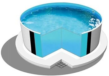 poolomio® Stahlwandpool Rund Ø 500 x 150 cm | Aufstellpool für Garten & Terrasse | Robuster Gartenpool mit feuerverzinkter Stahlwand 0,6mm | Inklusive 0,8 mm Poolinnenfolie & Skimmer