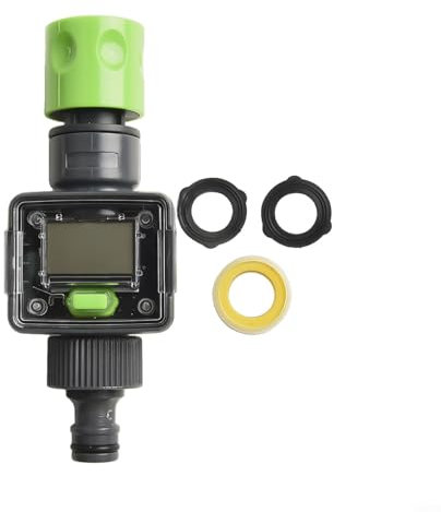 RichVibe Gartenschlauch Wasserzähler 3/10.2 cm Kunststoff Durchflusssensor Genaue Messung Echtzeit Datenanalyse Grün