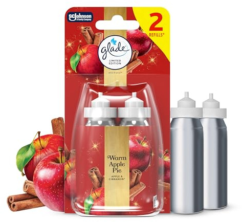 Glade Sense & Spray Air Freshener Refill, Motion Activated Automatic Room Spray and Odour Eliminator for Home, Limited Edition Christmas Air Freshener, Warm Apple Pie, Duo Pack (2 x 18ml)