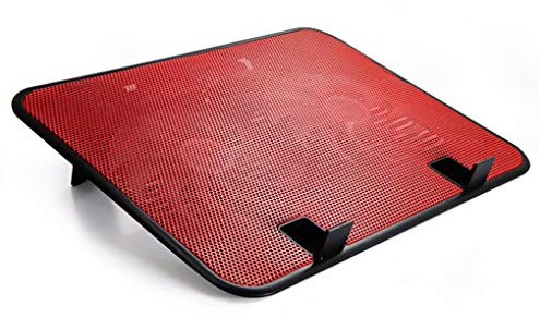 14 In Notebook Cooler 5v Dual Fan USB Esterno Laptop Pad di Raffreddamento Slim Stand Ad Alta Velocità Silent Metal Panel Fan, rosso