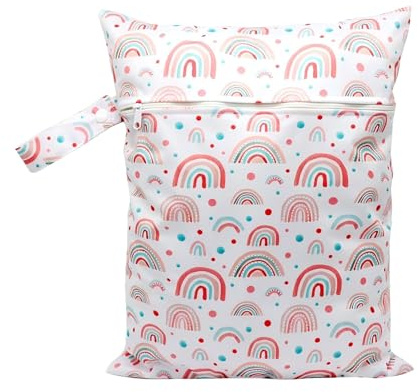 ALLY-MAGIC Wetbag Kindergarten für Baby Personalisiert Nappy Bag, Regenbogen Lässig Nasstasche Wechselwäsche Schwimmsachen wasserdichte Windeltasche, Klein Bikini Wet Bag E21-CHFSD