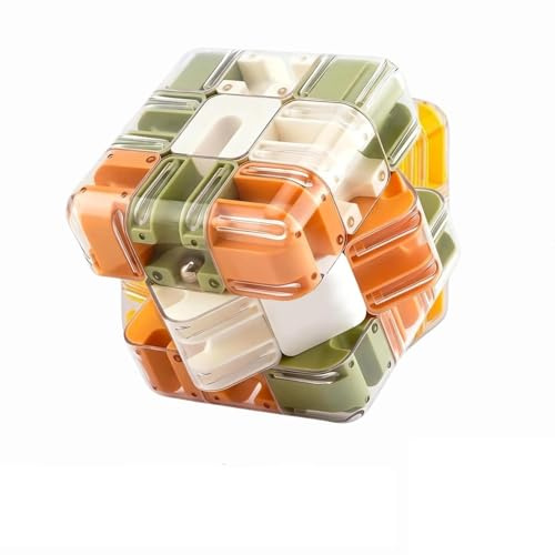 Large Labyrinth 3D Puzzl Maze Cube, 3D Labyrinth Kugel Komplexes Puzzle Mit Rollenden Kugeln, Kugellabyrinth Zauberwürfel Spielzeug Interaktives Würfel Lernspielzeug Für Klassenpartys (A)