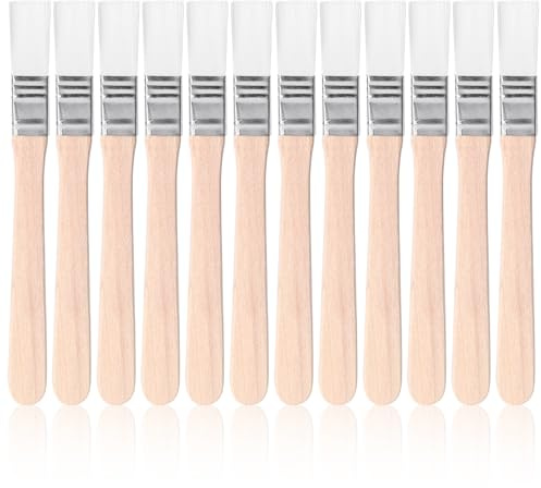 12 Pcs Small Paint Brushes, 0.5 Inch Width Soft Bristle with Wood Handle, Small Touch Up Paint Brush for Furniture Painting Ceilings Walls Woodwork Fences Cabinets Edge Painting Decorating Tool