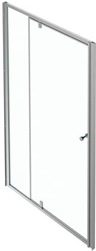 Jacob Delafon Porte de Douche Pivotante Serenity 120 cm, Chrome | Fermeture magnétique étanche. Verre anticalcaire 8mm facile à nettoyer
