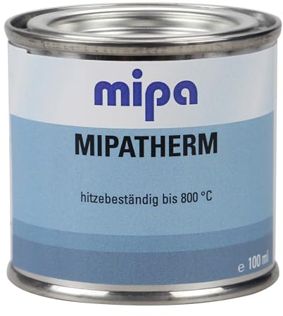 MIPA Mipatherm Thermolack, hitzebeständiger Lack, Auspufflack, Ofenlack, Autolack, 800°C, silber, 100 ml