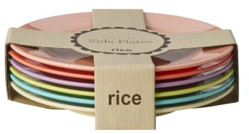 Rice Set di 6 piatti in melamina, tinta unita