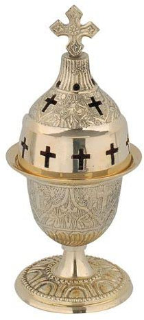 Griechisch-christlich-orthodoxe Bronze-Öllampe – 9601b