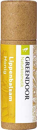 GREENDOOR Lippenbalsam Honig, plastikfreier Lippenpflegestift mit BIO Jojobaöl, Naturkosmetik Lippenpflege, Lip-Butter, natürlicher Lippen-Balm, Natur Pflege, Pflegestift für weiche Lippen