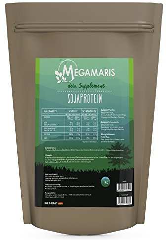 Megamaris Soja Eiweiss 1 x 1000g Beutel Soja Protein Isolat Vegan Lactosefrei (Schoko)