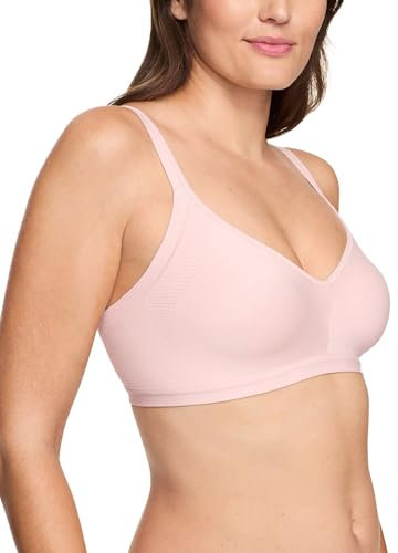 Warner's Women's Easy Does It Underarm-Smoothing with Seamless Stretch Wireless Lightly Lined Comfort Bra Rm3911a T-Shirt, Rosewater, XXL