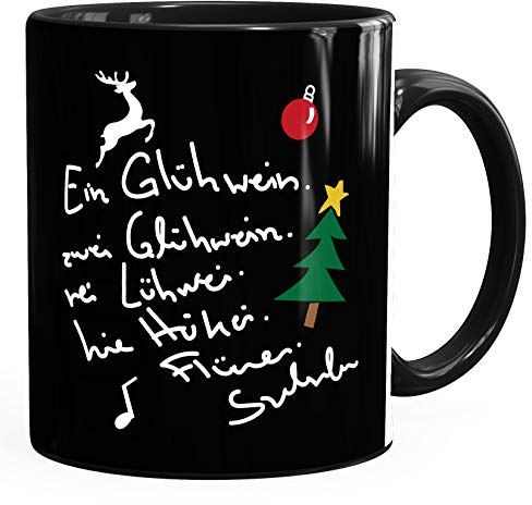 MoonWorks® Kaffee-Tasse Ein Glühwein swei Glühwein-Tasse Weihnachten schwarz unisize