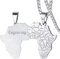 FaithHeart Damen Herren Kettenanhänger Afrikanische Landkarte Halskette Hip pop Schmuck mit Geschenkebox für Valentinstag Geburtstag Weihnachten