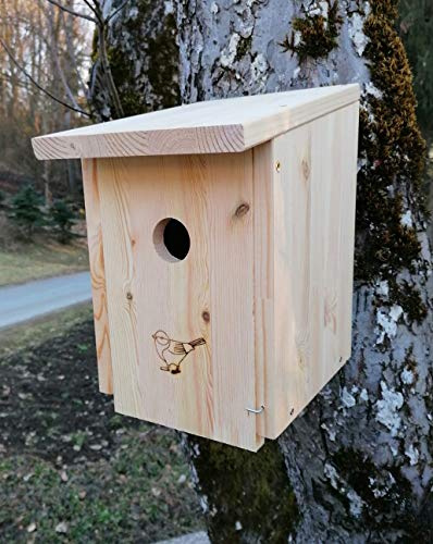 Nistkasten Bausatz (NB32) für Spatzen, Kohlmeisen und Co. - aus witterungsbeständigen 18mm starkem Kiefernholz, Vogelhaus mit 32mm Einflugloch