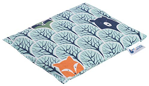 Medi Partners Kirschkernkissen Körnerkissen groß Wärmekissen 500g Rechteck 20x25cm Öko Natur 100% Baumwolle Wärme + Kältetherapie Massagetherapie (Waschbär im Wald)